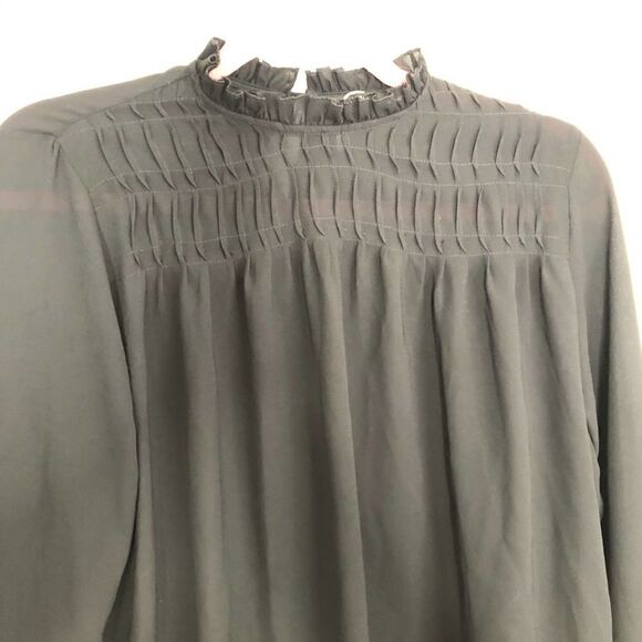 2/$20 Van Heusen Vintage High Neck Semi Sheer Smocked Blouse Size S - Picture 13 of 14